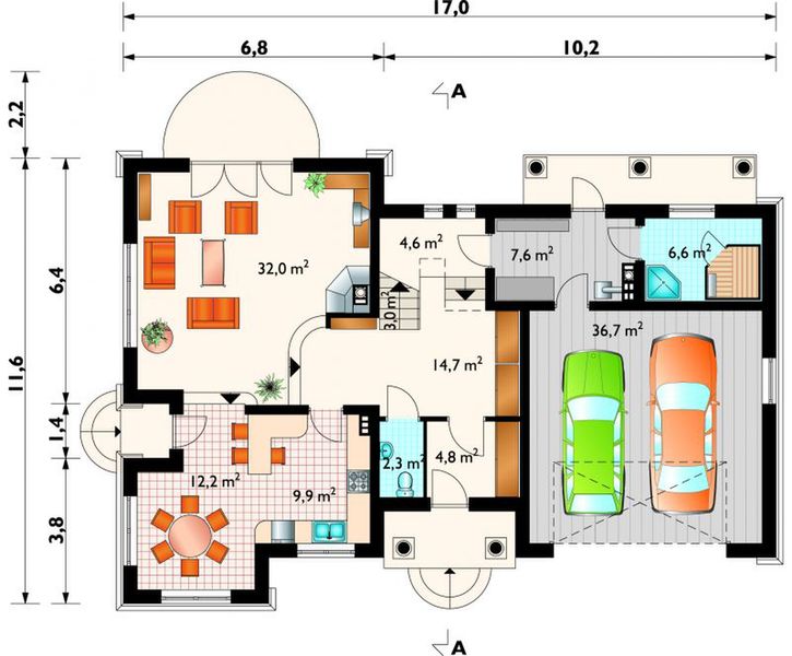 Parter projektu Lubicz - murowana – beton komórkowy
