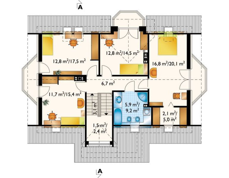Poddasze projektu Fiona Polo - murowana – beton komórkowy