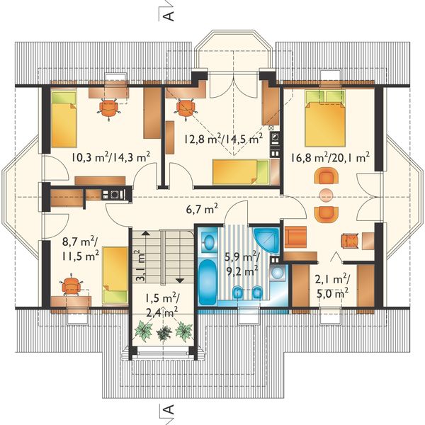 Poddasze projektu Fiona Atu - murowana – beton komórkowy