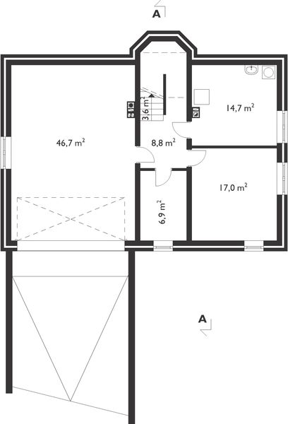Piwnica projektu Filon - murowana – beton komórkowy