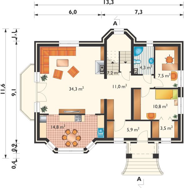 Parter projektu Filon - murowana – beton komórkowy