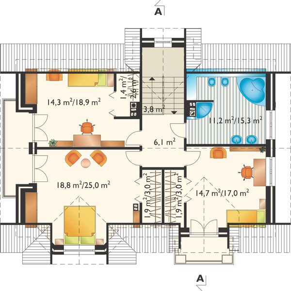 Poddasze projektu Filon - murowana – beton komórkowy