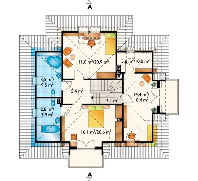 Poddasze projektu Benon-2 - murowana – ceramika