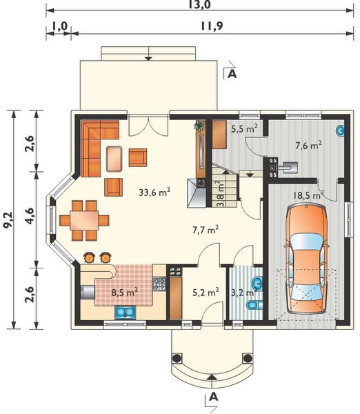 Parter projektu Drabant Luxor - murowana – beton komórkowy