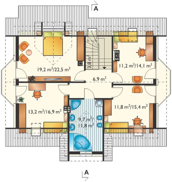Poddasze projektu Drabant Luxor - murowana – beton komórkowy
