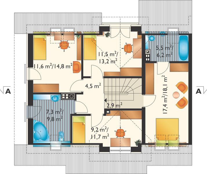 Poddasze projektu Zoja Rex Duet - murowana – beton komórkowy