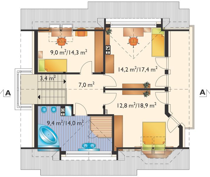 Poddasze projektu Maja Solo - murowana – beton komórkowy