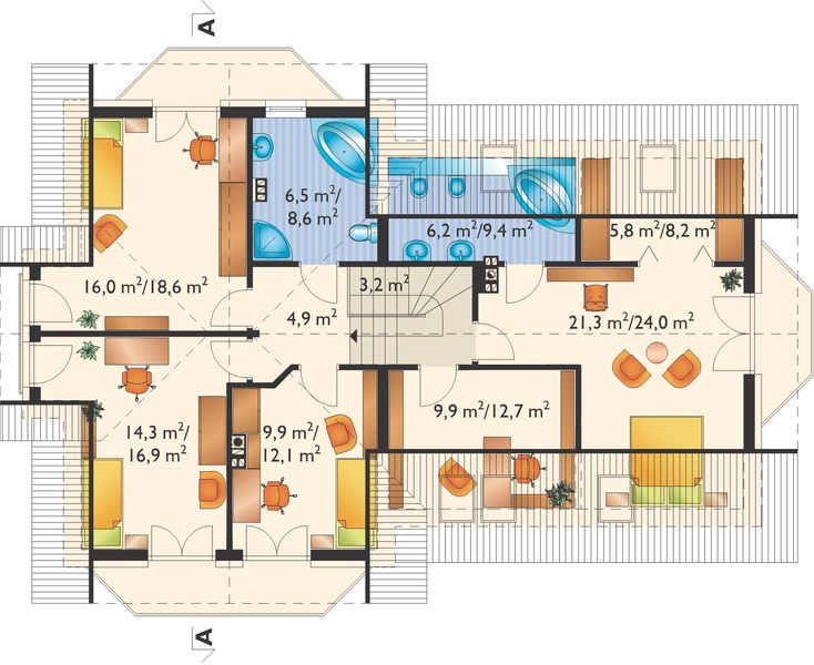 Poddasze projektu Ametyst G2 - murowana – beton komórkowy