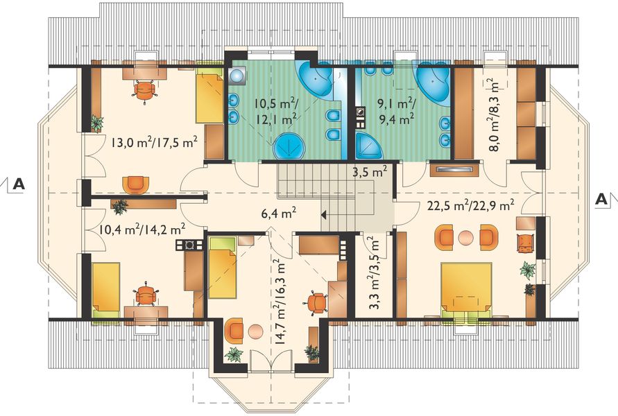 Poddasze projektu Zofia Portyk G2 (1171)
