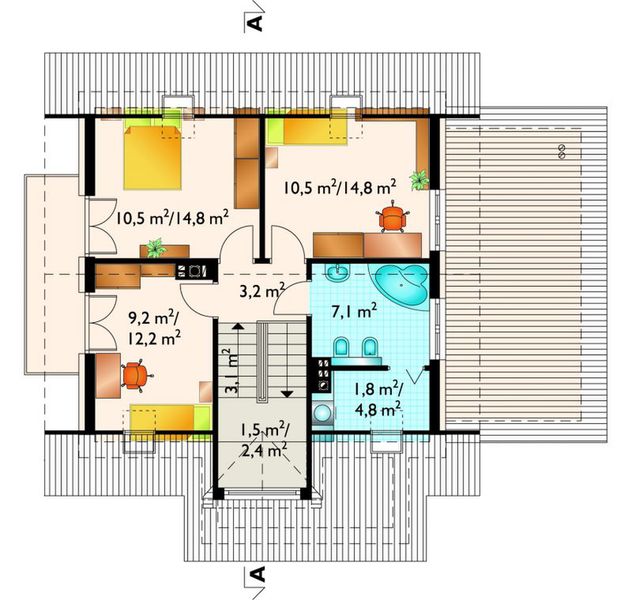 Poddasze projektu Fiona Neo - murowana – beton komórkowy