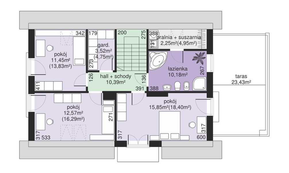 Poddasze projektu Dom przy Alabastrowej 10