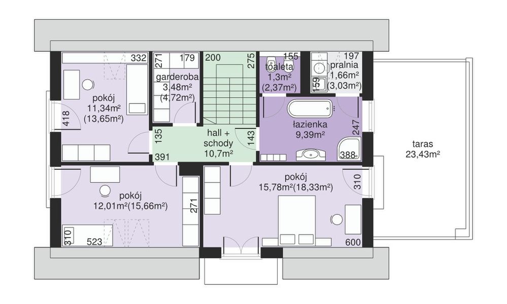 Poddasze projektu Dom przy Alabastrowej 14