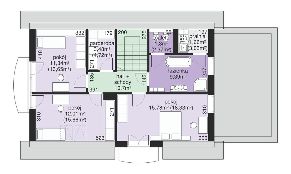 Poddasze projektu Dom przy Alabastrowej 16