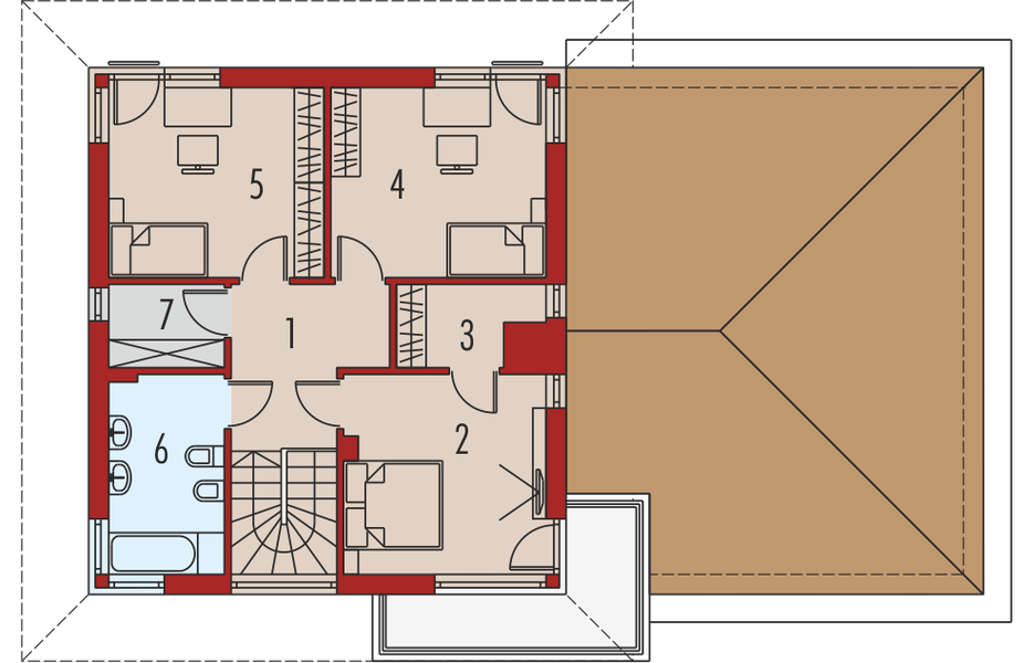 Piętro 1 projektu Rodrigo G2 multi-comfort