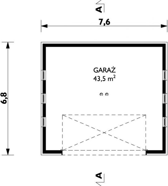 Parter projektu Garaż 35 - szkielet drewniany prefabryk.
