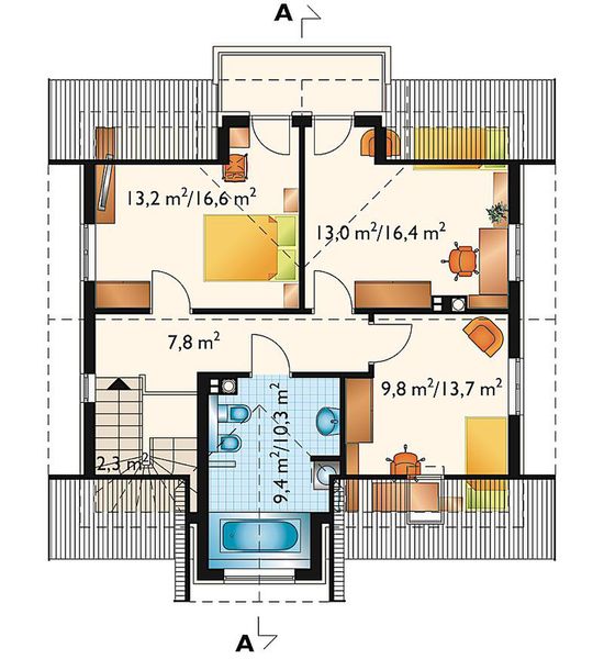 Poddasze projektu Jaromir - murowana – keramzyt