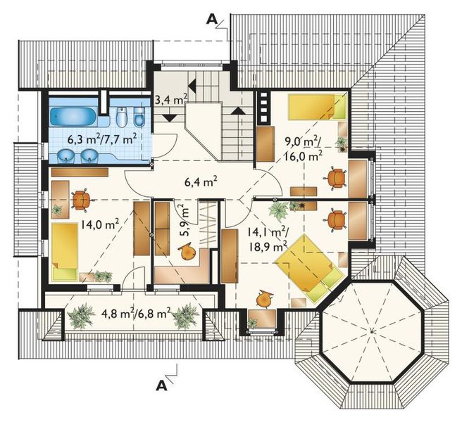 Poddasze projektu Kaprys - murowana – silikaty