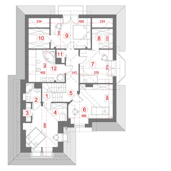 Poddasze projektu Dom pod jaskółką