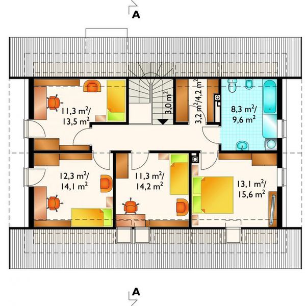 Poddasze projektu Lajkonik Eko - murowana - silikaty