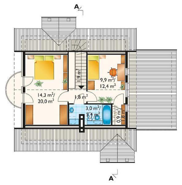 Poddasze projektu Pliszka - murowana – silikaty