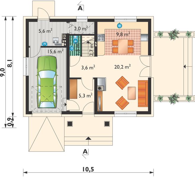 Parter projektu Tomir Lux Solis - murowana – beton komórkowy