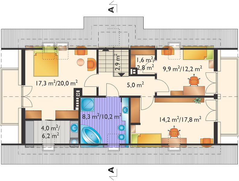 Poddasze projektu Tulio - murowana - beton komórkowy