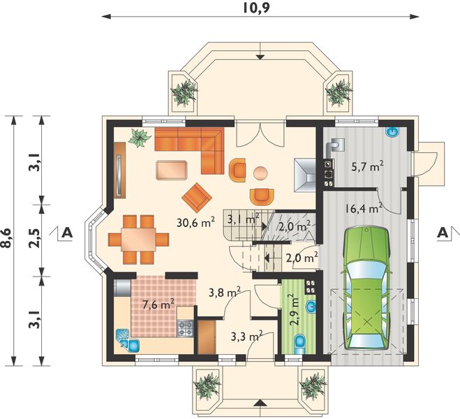Parter projektu Zofia Bobo - murowana – beton komórkowy