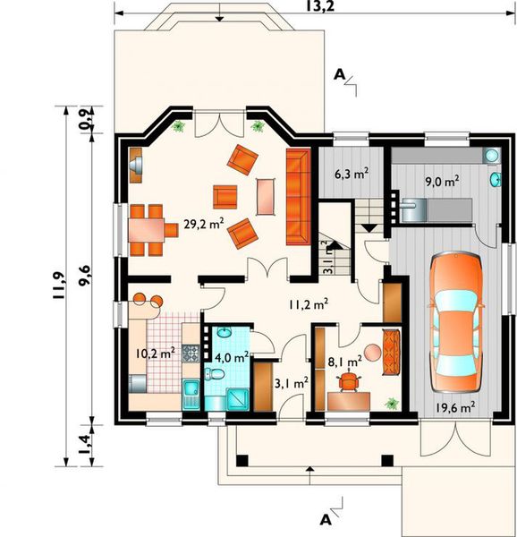 Parter projektu Ostrów - murowana – beton komórkowy
