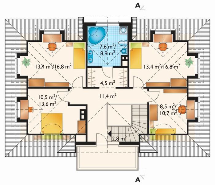 Poddasze projektu Pan Tadeusz - murowana – ceramika