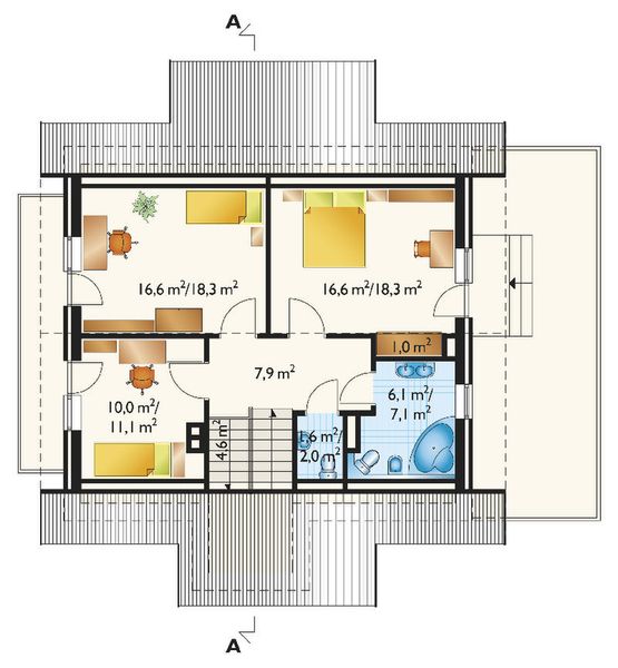Poddasze projektu Pasikonik - murowana – ceramika