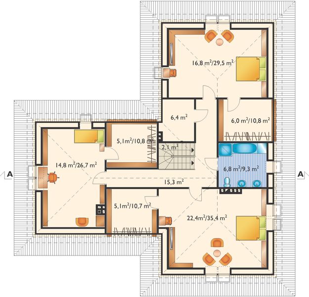 Poddasze projektu Tymoteusz-2 - murowana – ceramika