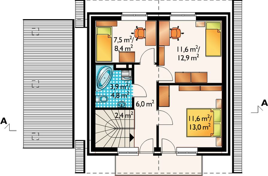 Poddasze projektu Skrzat - murowana – ceramika