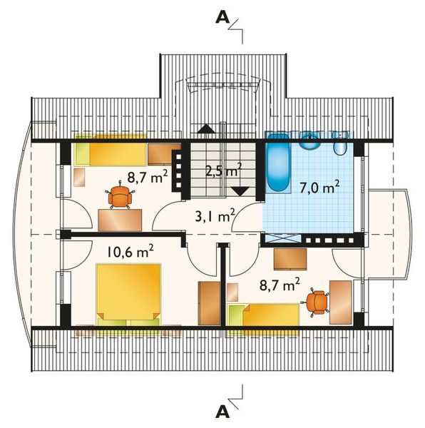 Poddasze projektu Stokrotka - murowana – ceramika