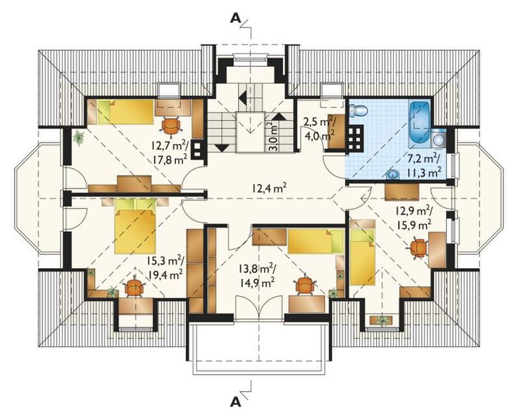 Poddasze projektu Szafran - murowana – ceramika