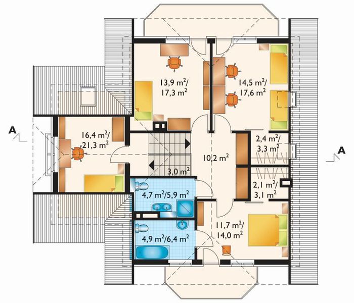 Poddasze projektu Szymon - murowana – ceramika