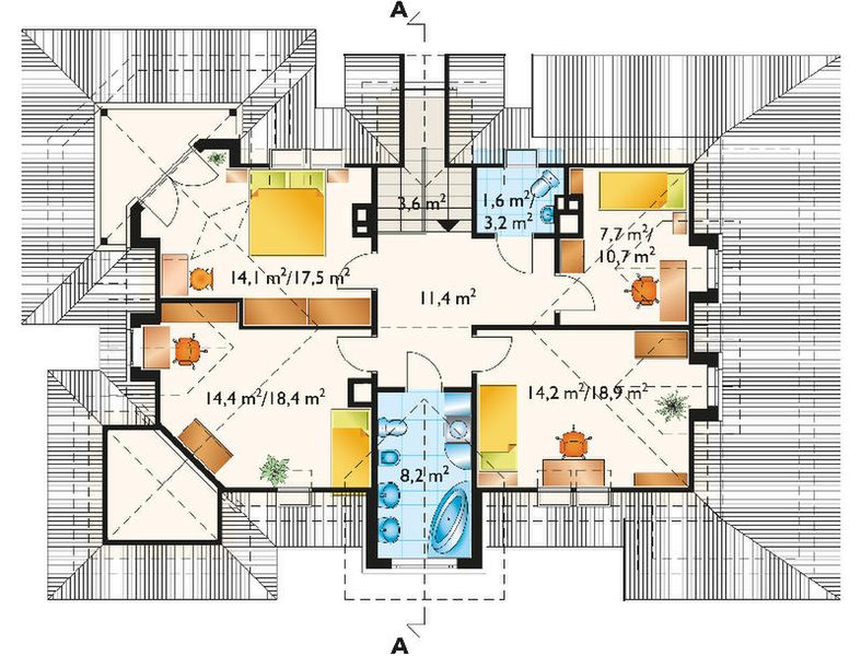Poddasze projektu Gródek - murowana – beton komórkowy