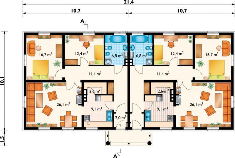 Parter projektu Telimena - murowana – beton komórkowy