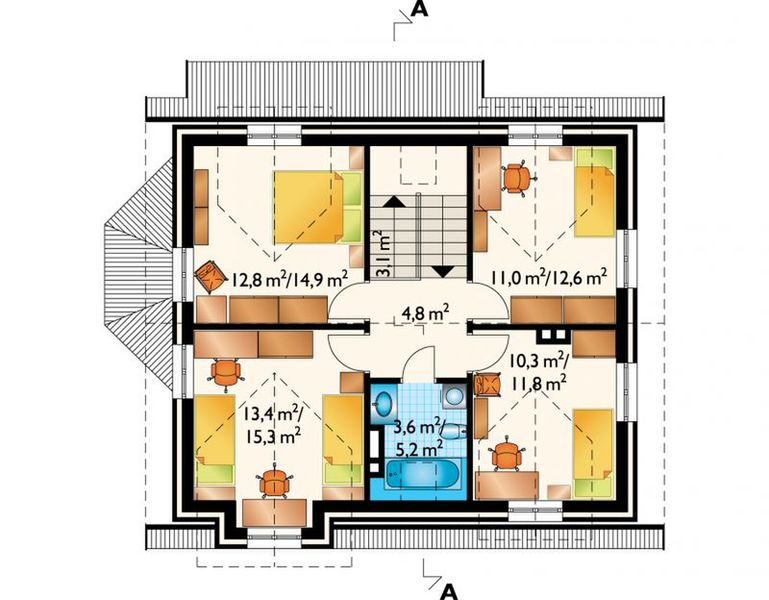Poddasze projektu Teofil - murowana – ceramika