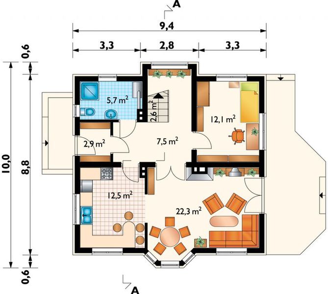 Parter projektu Trzmiel - murowana – beton komórkowy