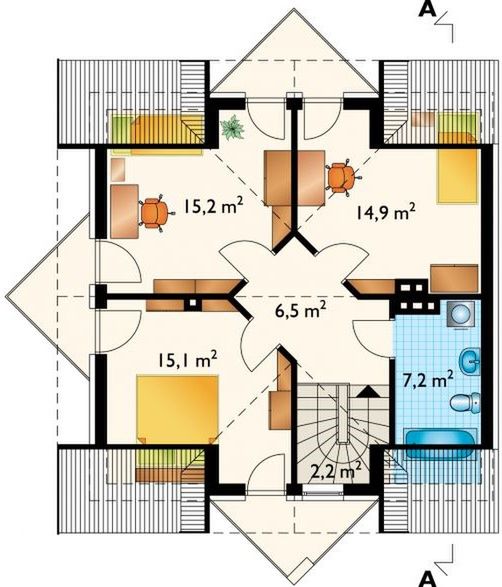 Poddasze projektu Uszatek - murowana – ceramika