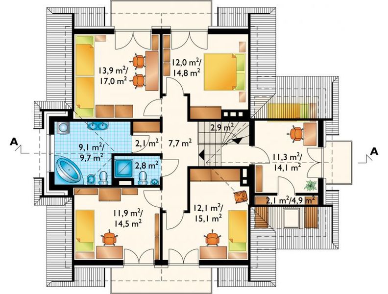 Poddasze projektu Watra - murowana – ceramika