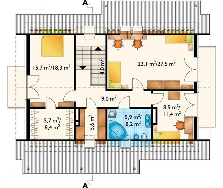 Poddasze projektu Ważka - murowana – ceramika