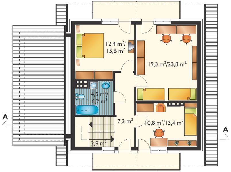 Poddasze projektu Wrzos - murowana – ceramika
