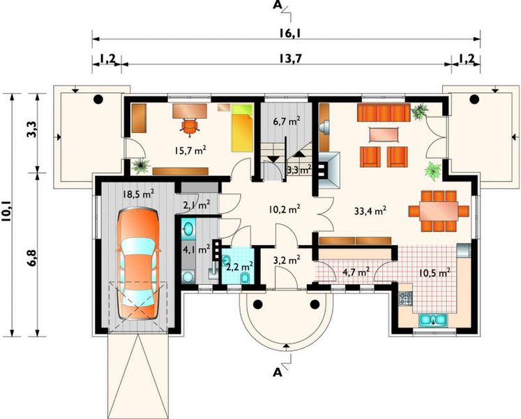 Parter projektu Platan - murowana - ceramika