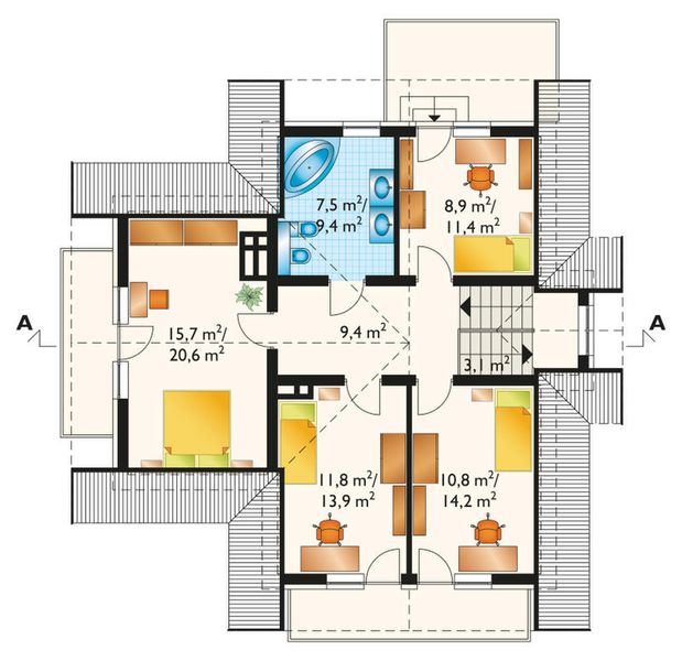 Poddasze projektu Rosomak - murowana – ceramika