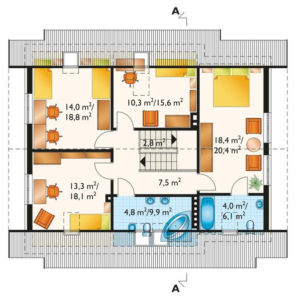 Poddasze projektu Rudzik - murowana – ceramika