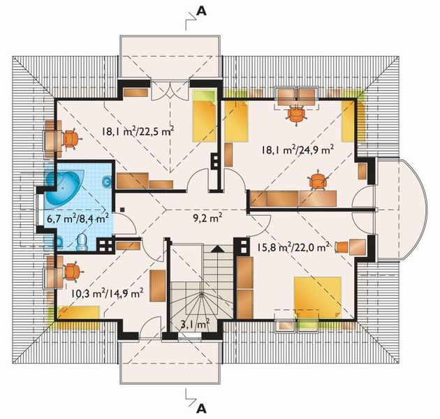 Poddasze projektu Hipolit - murowana – ceramika