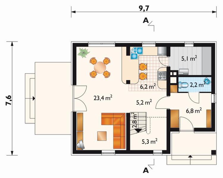 Parter projektu Drobina - murowana – beton komórkowy