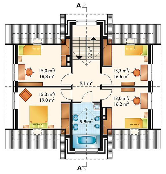 Poddasze projektu Adonis - murowana - ceramika