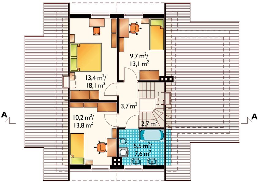 Poddasze projektu Balbina - murowana – ceramika